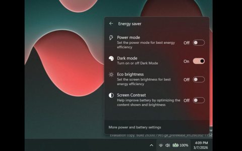 Win11超实用改进! 节能器面板可一键切换深浅色模式