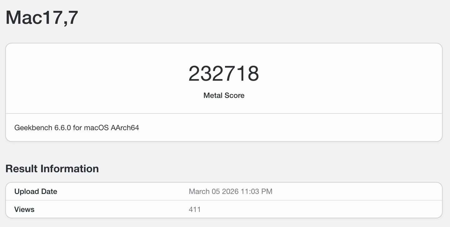 18核干翻32核M3 Ultra! 苹果M5 Max跑分曝光