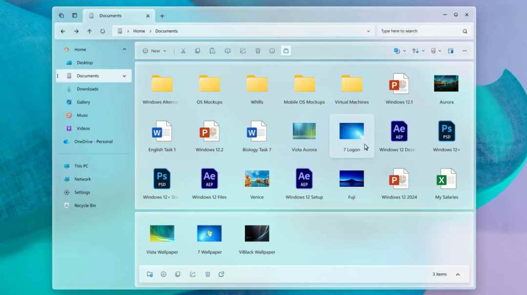 界面惊艳! 用户自制Windows12概念版
