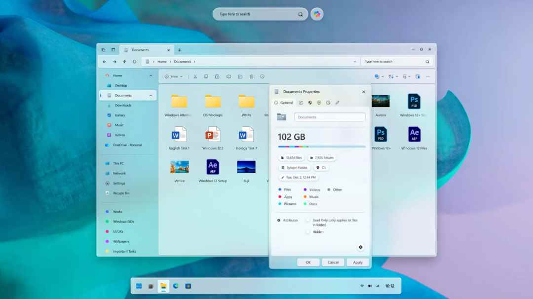 界面惊艳! 用户自制Windows12概念版