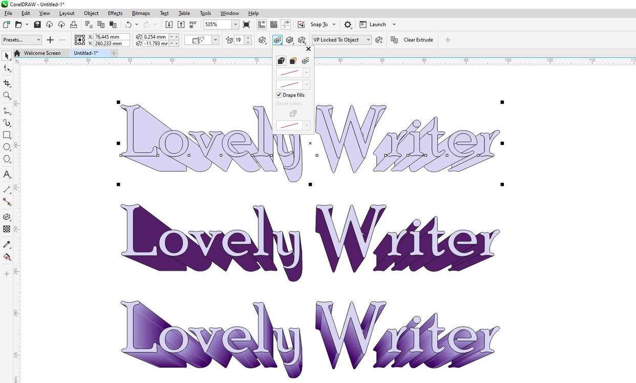 CorelDRAW怎么创建3D文本? cdr立体字效果制作方法