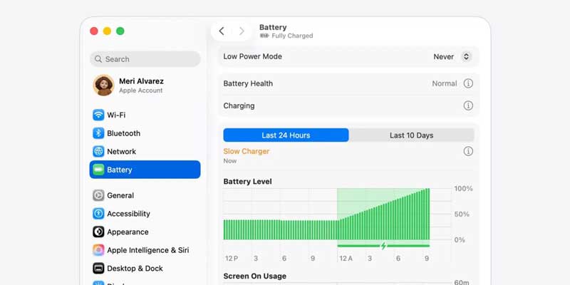 提醒用户使用更大功率充电器! 苹果macOS 26.4新增慢速充电器提示