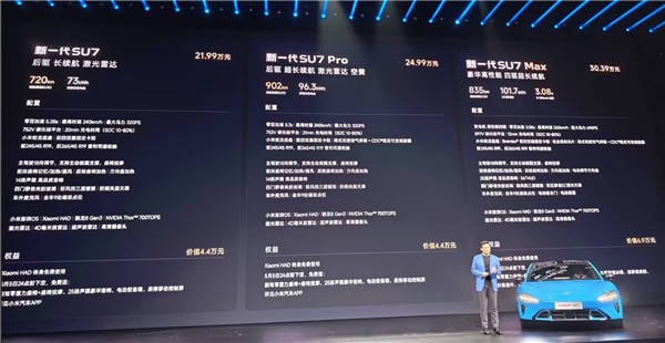 新一代SU7三个版本到底怎么选:小米官方推荐来了