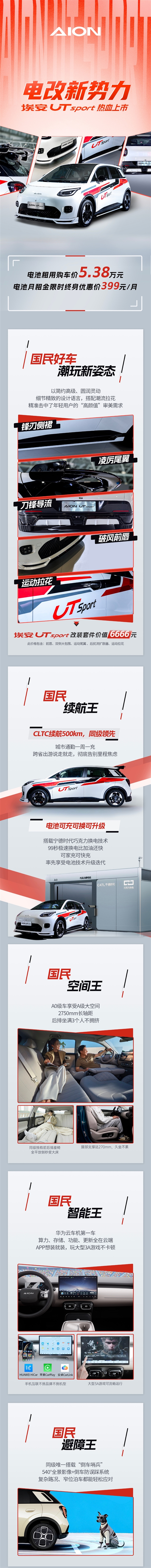 官方改装合法上路！埃安UT Sport正式上市：租电购车价5.38万元