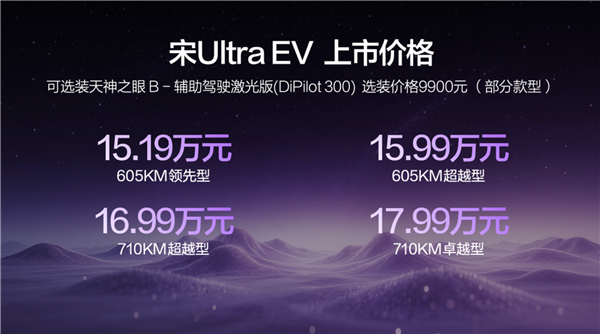 15.19万元起!比亚迪宋Ultra EV正式上市:全球首款B级纯电闪充SUV
