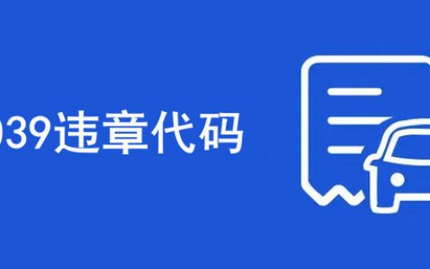 1039违章代码是什么意思
