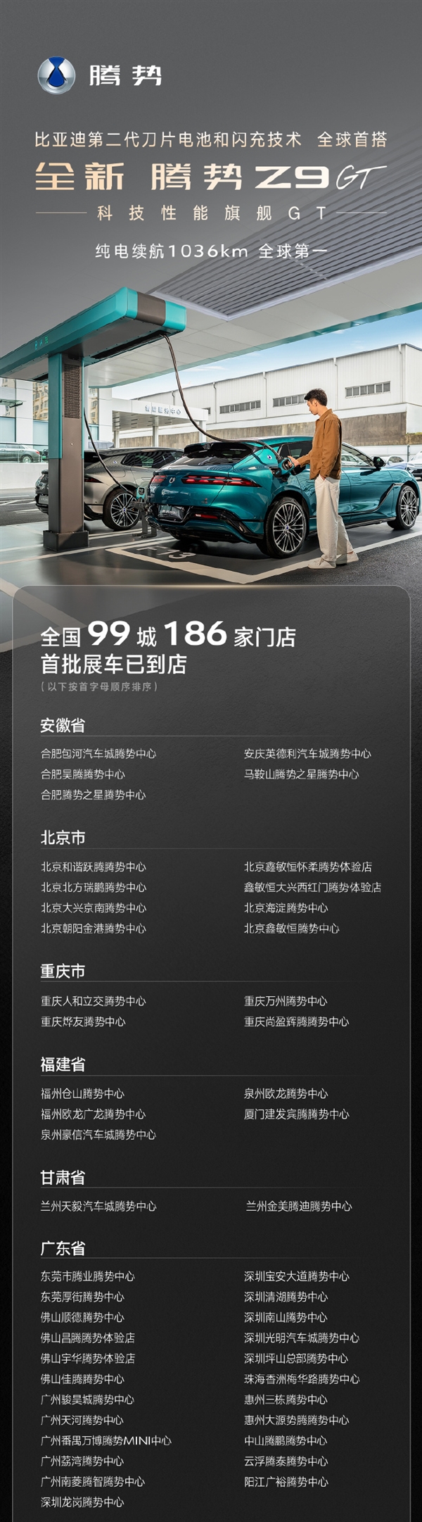 纯电续航1036公里全球第一！全新腾势Z9GT首批到店