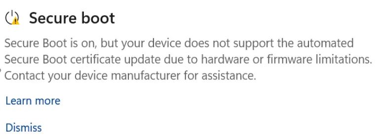 新增Secure Boot证书状态可视化警告!微软升级Win10/Win11安全应用