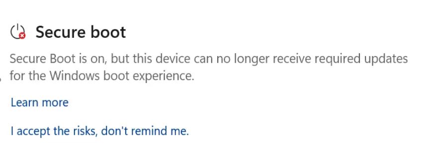 新增Secure Boot证书状态可视化警告!微软升级Win10/Win11安全应用