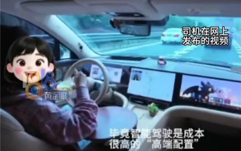 女子开智驾不扶方向盘却吃饭 称出事自己买单！交警出手了
