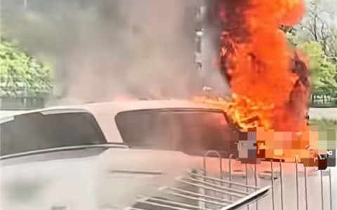 广州一电车街头撞围栏后起火燃烧！现场浓烟冲天 当地回应