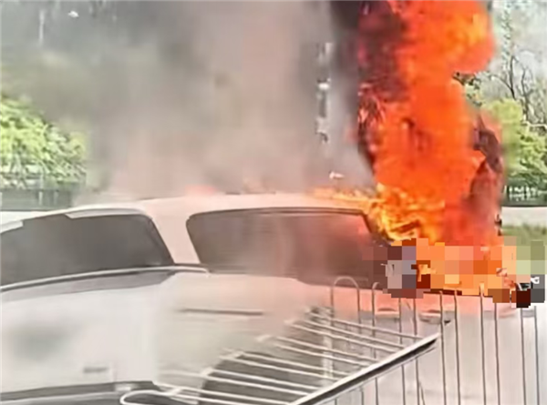 广州一电车街头撞围栏后起火燃烧!现场浓烟冲天 当地回应