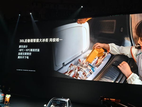 60瓶椰子水随便装！26款乐道L90同级独有30L后备箱冰柜