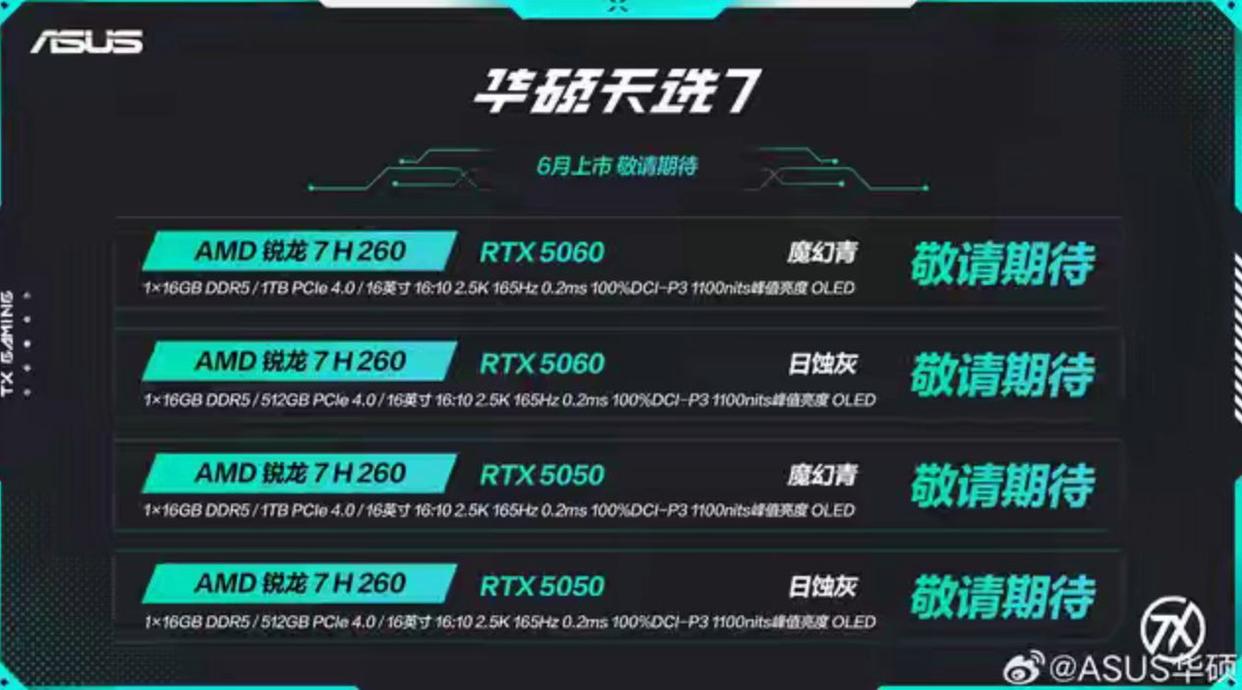 10399元起! 华硕天选7 Pro/Max游戏本家族发布