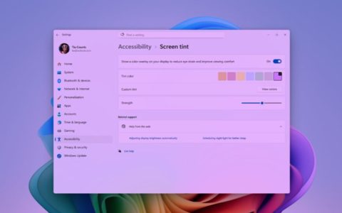 Win11 Experimental/Beta 最新预览版发布:新增屏幕色调等功能