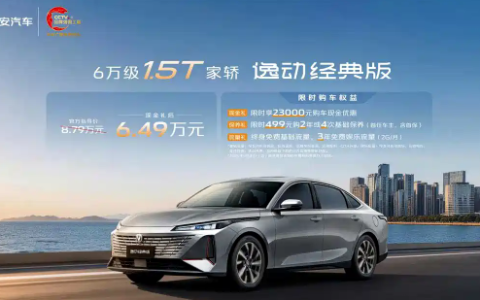6.4L超低油耗！2026款长安逸动经典版轿车上市：搭新蓝鲸1.5T发动机 8.79万元