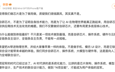 对话理想CTO：我们为什么敢在芯片上“烧钱”？