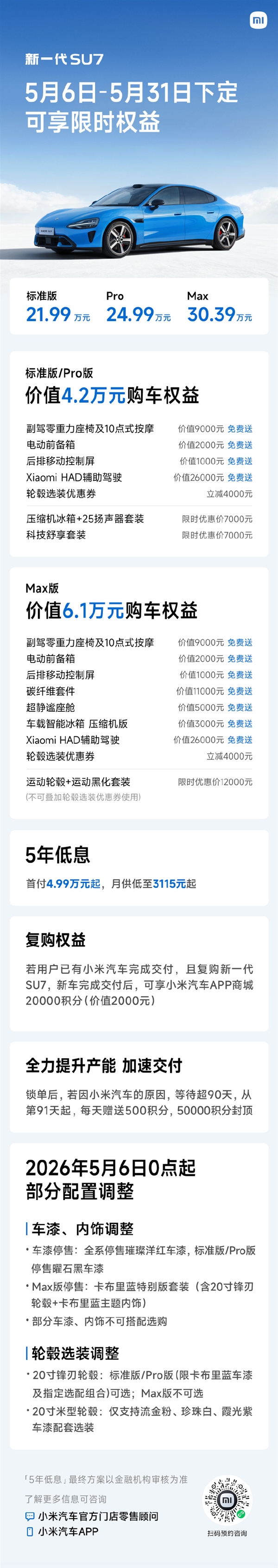 上市48天！小米官宣：新一代SU7锁单已超过80000台