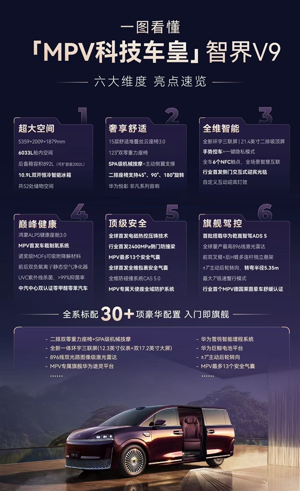 38.98万起全系标配30多项豪华配置 一文看懂智界V9四个版本如何选