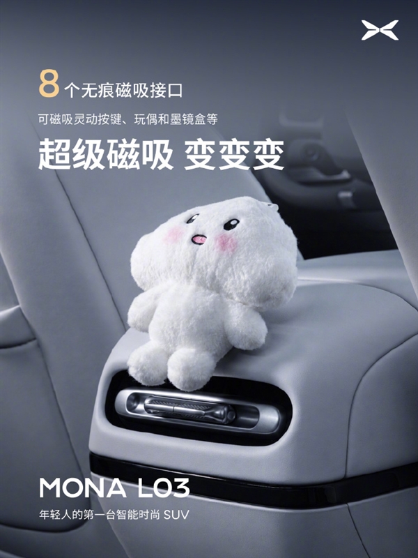 小鹏MONA L03公布23处拓展接口：可架设运动相机、手机支架等