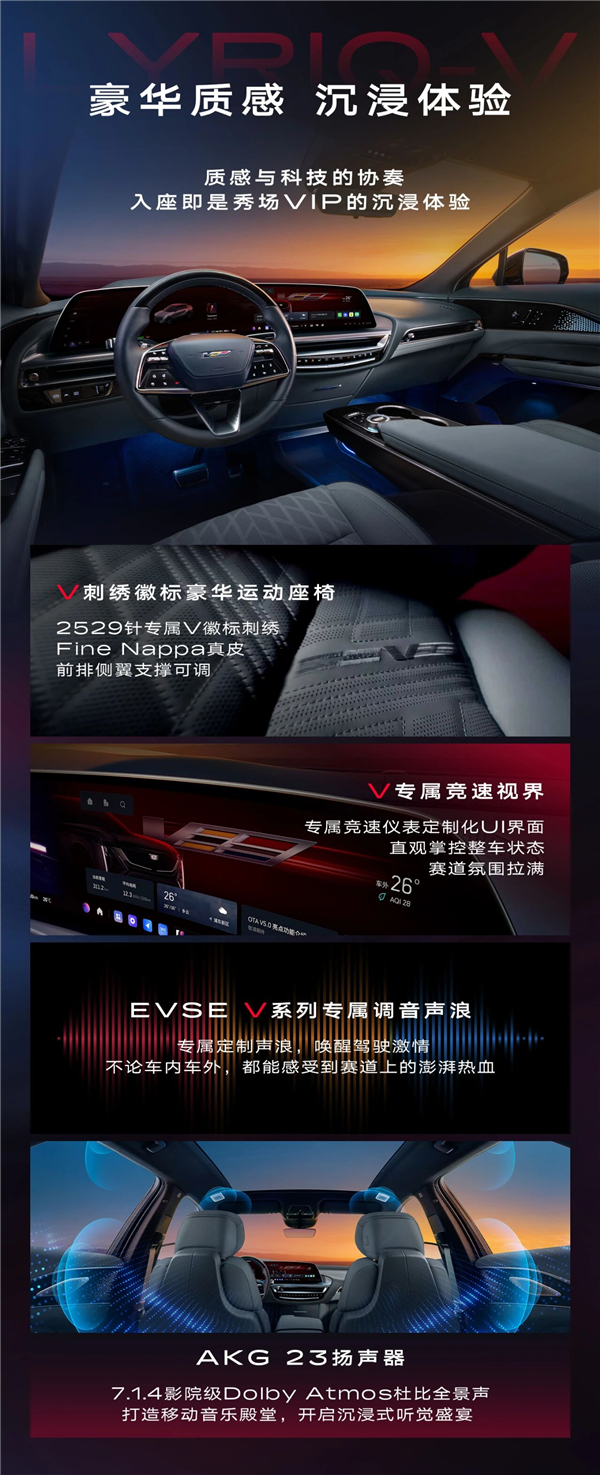 39.99万元 凯迪拉克高性能纯电SUV锐歌V上市：3.3秒破百