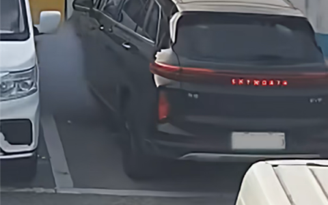 充电真不能坐车里！充电时突然冒起浓烟 车主下车几十秒后窜出大火